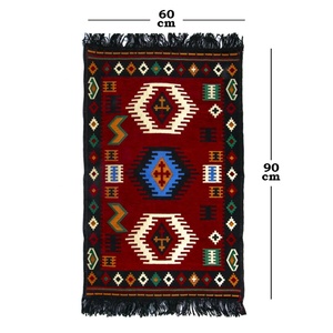 60X90ซม. พรมตุรกีตุรกีทอสีแดงสีสันสดใส - Product Image 1