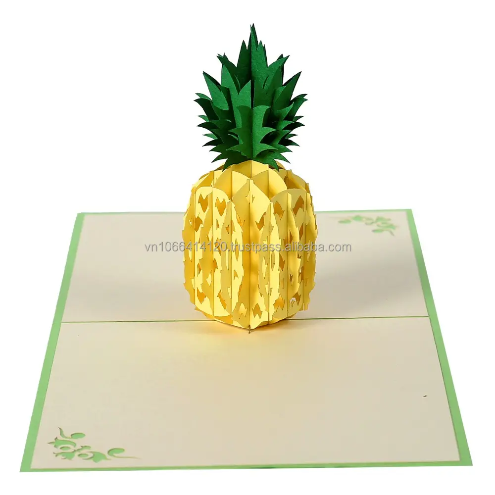 Tarjetas de Felicitación Pop Up 3D de alta calidad, el mejor proveedor de Vietnam, fruta y piña, venta al por mayor