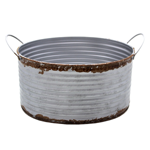 <strong>New</strong> Arrival Indoor Decorative Oval <strong>Planter</strong> grey With Rust Color <strong>New</strong> Design Garden Pot For Outdoor &amp; Garden Decoration - Product Image 1