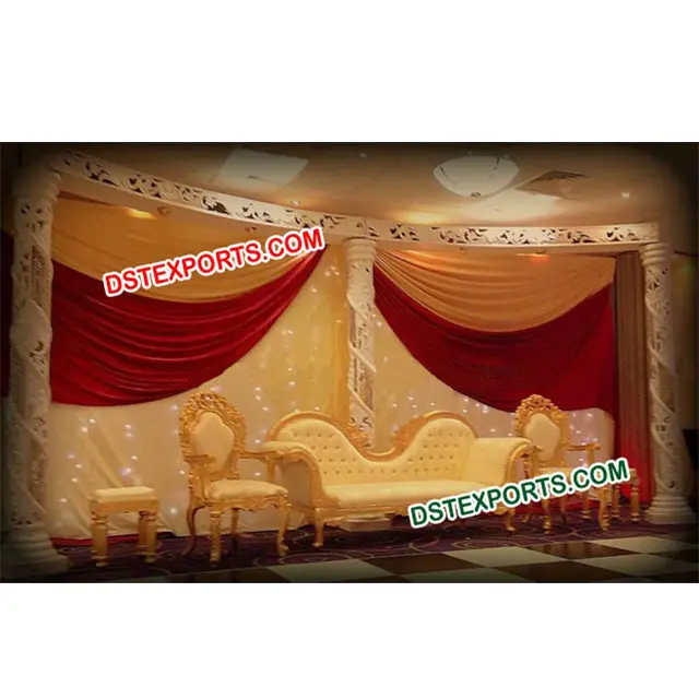 Indiase Bruiloft Stijlvolle Meubels Laatste Wedding Sofa Set Met Crystal Pijlers Aziatische Wedding Meubels Fabrikant