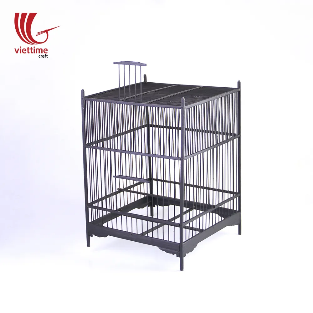 Cage à oiseaux en bambou, grande cage Vintage tissée noire, modèle Vietnam,