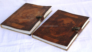 Handmade Genuine Leather Journal Triskele Celtic Design Embossed <strong>Writing</strong> <strong>Notebook</strong> Diary for Daily <strong>Notepad</strong> for Unisex Blank Paper - Product Image 2