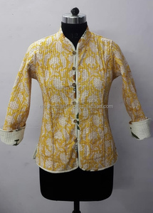 מעצב Kantha מעיל אינדו מערבי כותנה מעיל-חורף ללבוש Kantha רקמת מעיל-Boho אופנה-אירופאי סגנון מעיל