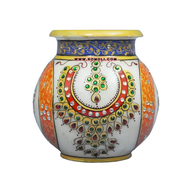 5 pollici decorativo lota pooja kalash decorato indiano idee regalo di nozze di ritorno