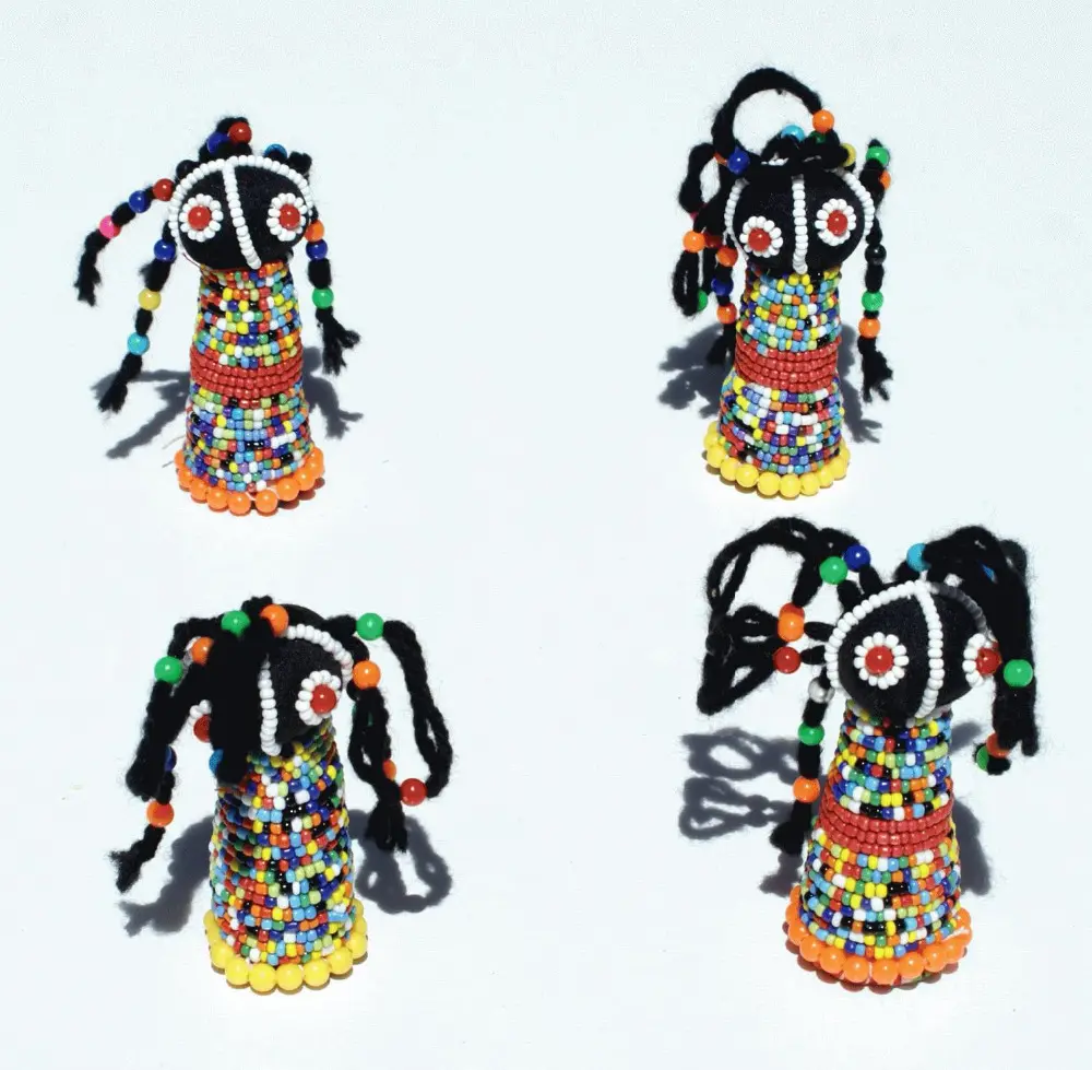 Afrikanische Glücks puppen mit farbigen Perlen Ndebele Tribe South Africa Crafts Wholesale