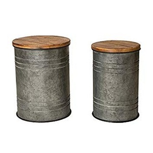 独特的2件套厨房储存罐轮储存罐金属铁罐 - Product Image 2