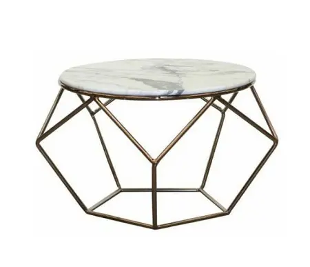 Tavolo centrale in marmo e ferro di grandi dimensioni Design unico per interni ed esterni tavolino da caffè per il fornitore all'ingrosso