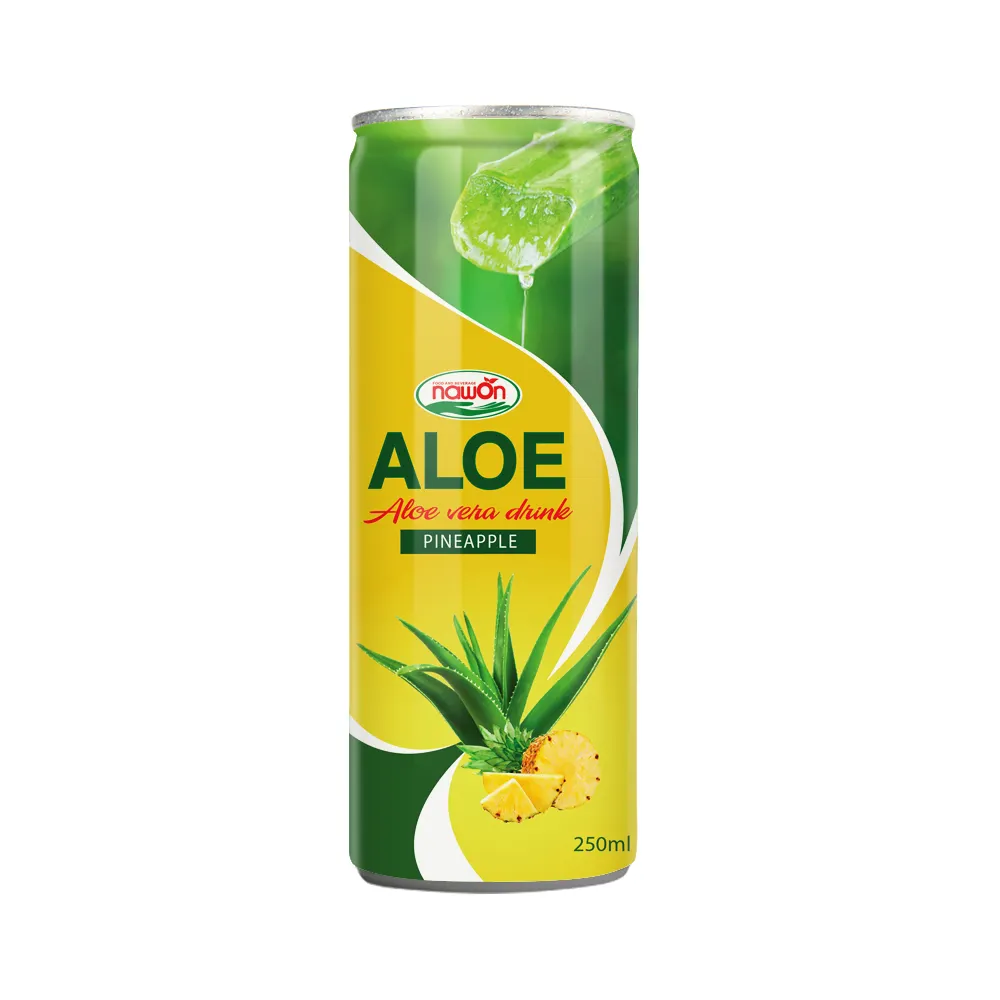 NAWON Aloe Vera Minuman Korea 250Ml, dengan Rasa Nanas Grosir Distributor Lidah Buaya dengan Jus Nanas