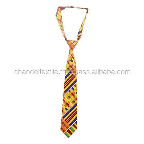 African Kente Impresión de cera de algodón de los hombres corbata para hombre cera tela africana de moda para hombre corbata y pañuelo conjunto corbata