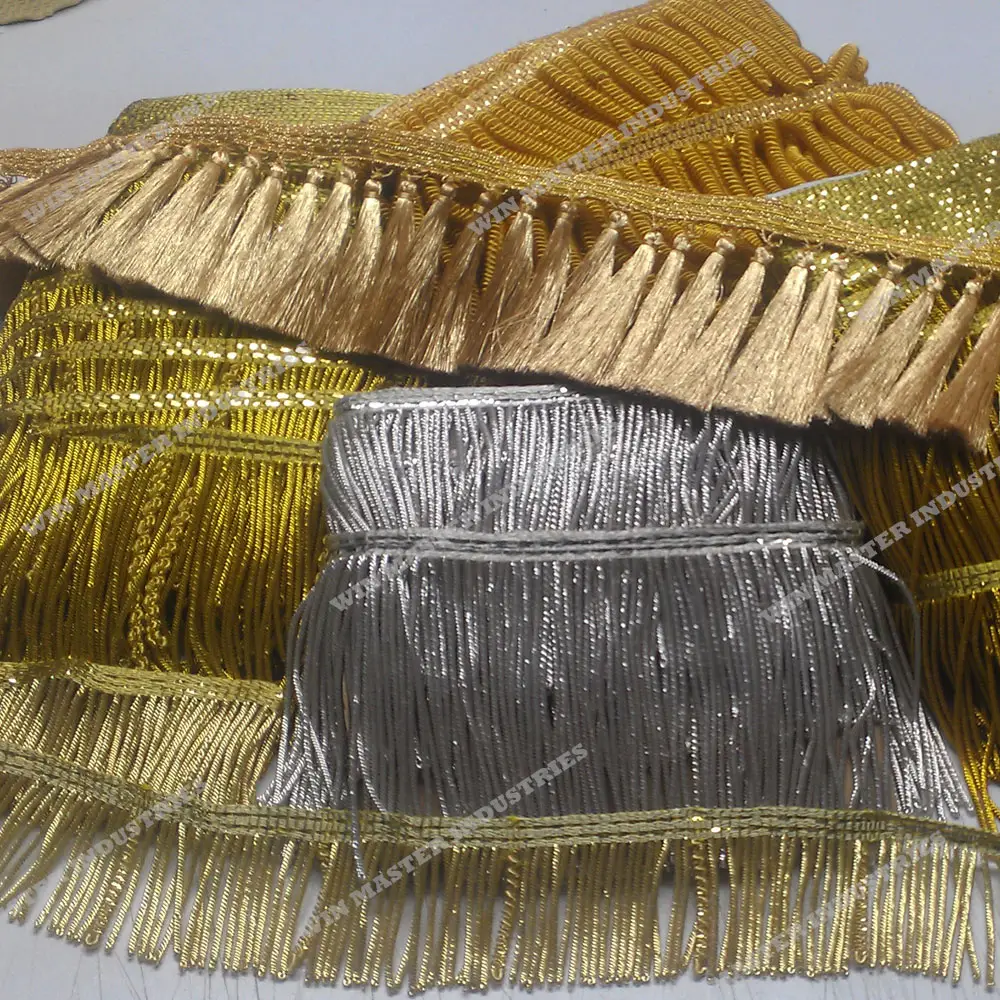 bullion wire fringes, trimming, lace