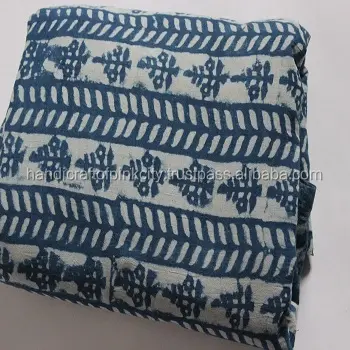 10 Yard Natural Indigo Blue Dye Shibori Printed Cotton Dabu Print Fabric Batik 18k