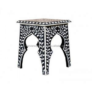 White Mother of Pearl <strong>Inlay</strong> Coffee Table Bone <strong>Inlay</strong> Console - Product Image 2