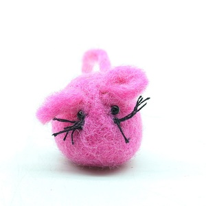 FCT-004，用鼠标打蛋器，猫玩具，毡由熟练和有才华的女工匠的尼泊尔环保新西兰羊毛