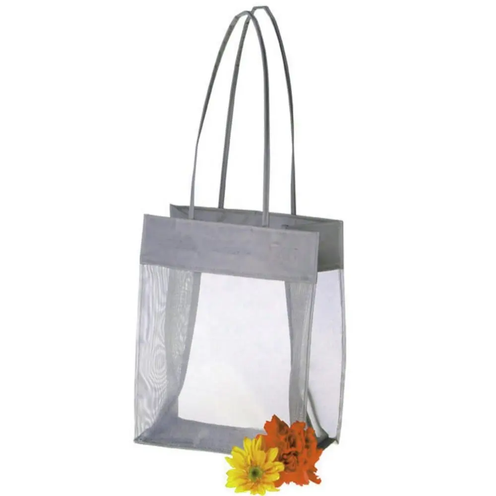 Vente en gros de sacs en coton naturel, sac de courses en maille perforée avec poignée