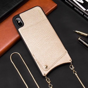 TENCHEN-Dell'unità di elaborazione e Custodia In Pelle Crossbody Tracolla A Catena In Metallo Handyketten per Il caso di <span class=keywords><strong>Iphone</strong></span> 6 <span class=keywords><strong>7</strong></span> X