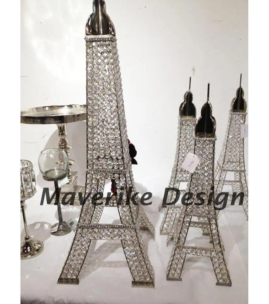 Diseño elegante Torre Eiffel Escritorio de noche Decoración de dormitorio Centros de mesa de boda París Moda Elegante Torre de cristal