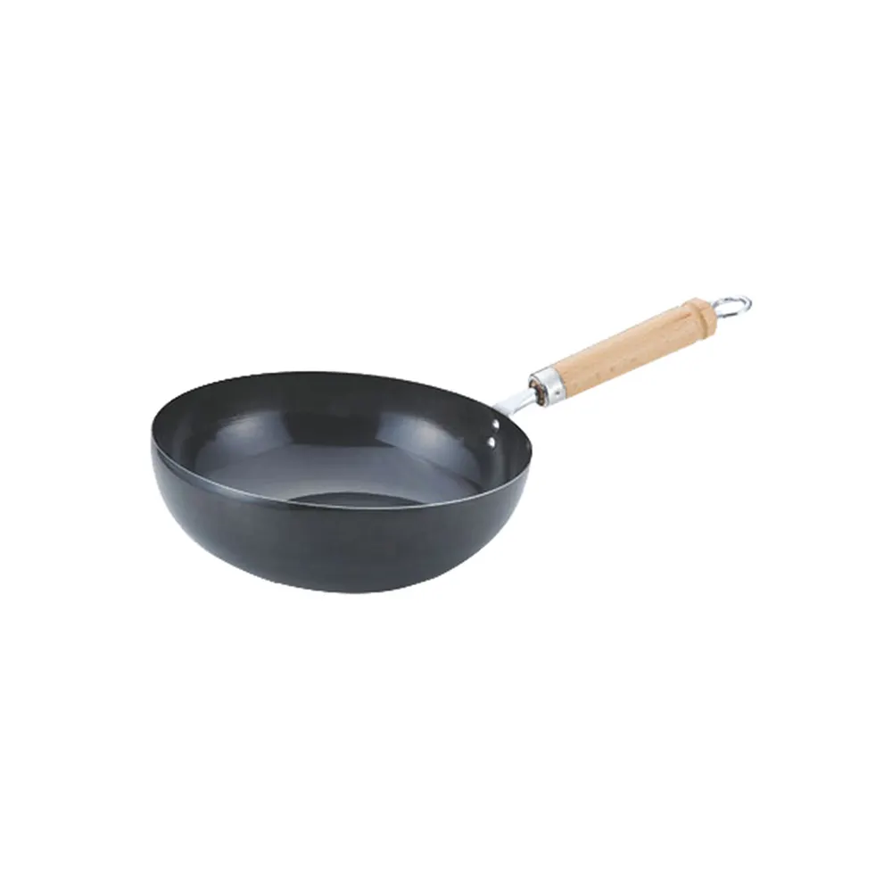 26cm o preto wok panela de ferro fundido de boa qualidade made in japan