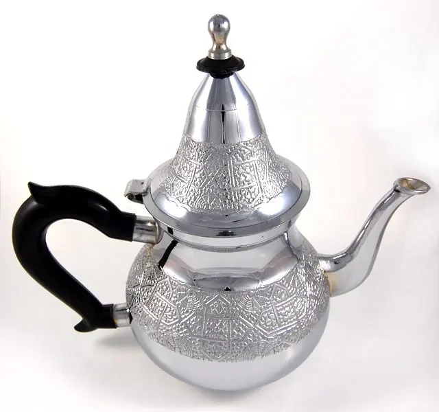 Nuovo stile fatto a mano in ottone placcato argento teiera Sterling con impugnatura in gomma per il servizio di tè e caffè casa & Hotel
