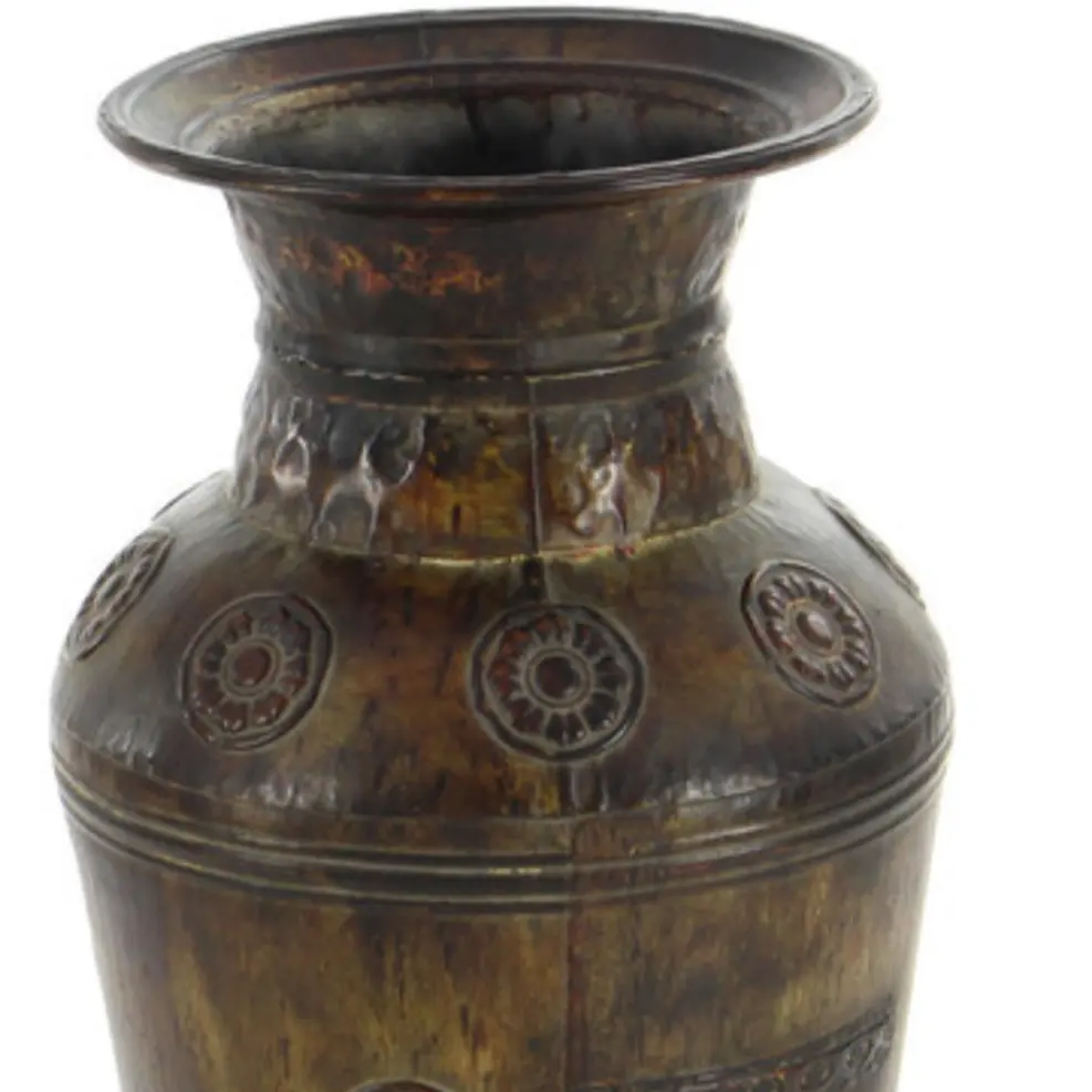 Vaso de flores vintage de metal, vasos da índia artesanais