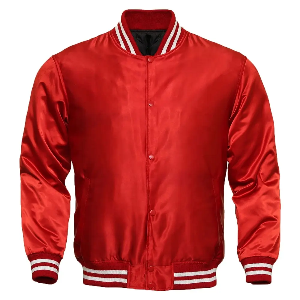 Jaqueta do varsity Letterman Baseball College School Team Satin Varsity Bomber Jacket, Letterman Varsity baixo custo preços mais baixos