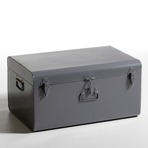 シルバーパウダーコーティング鉄金属貯蔵トランクロック付き安全な保管 - Product Image 1