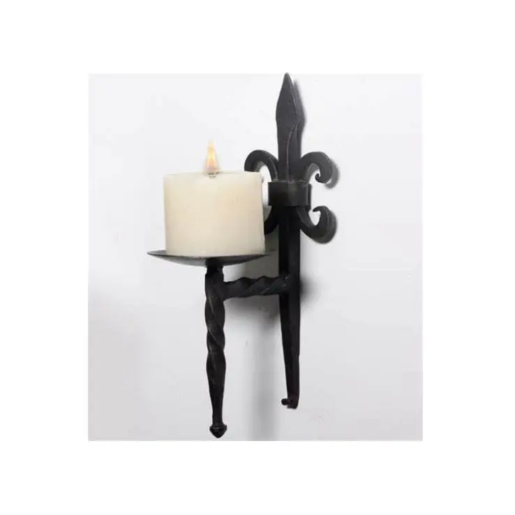 Candela decorativa di qualità migliore per la vendita porta candele in ferro battuto a parete portacandele singole