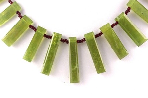 Handmade Unisex Colar 8.5 \ "Longo Natural Vessonite Gemstone Beads Facetado Retângulo Forma Moda Jóias Padrão Geométrico