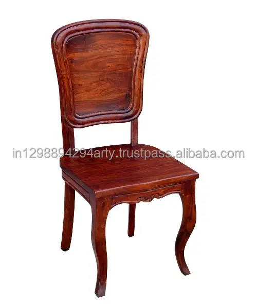 Silla de comedor de estilo francés de madera de Acacia sólida, muebles de restaurante, silla de cafetería