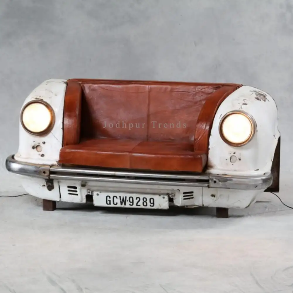 Кожаный диван «Старый мир», промышленный переработанный дизайн Jodhpur Trends