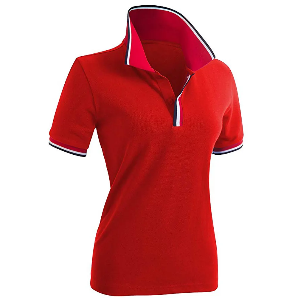 Camiseta Polo ajustada informal para chica, para Fitness, Yoga, trotar, deporte y clubes