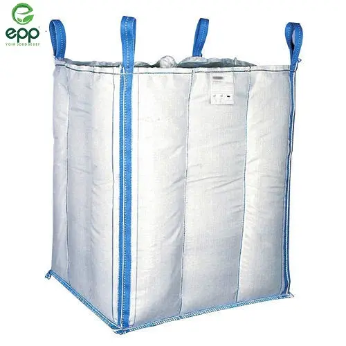 VietNam fournisseur jupe haut fond plat 1000Kg 1500Kg Q grand sac en vrac 1 tonne 1.5Ton déflecteur Fibc sac pour granulés de bois de pin