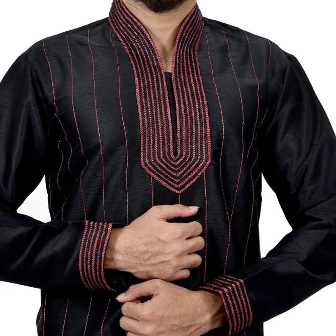 Hommes Kurta couleur différente en coton