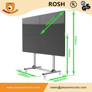 Peacemounts ML-02 Moveable Adjustable 4 Monitor Screens Modern Monitor <strong>Mount</strong> <strong>Tv</strong> Floor Stand <strong>Tv</strong> Wall <strong>Mounts</strong> for 46&quot;-<strong>60</strong>&quot; - Product Image 5