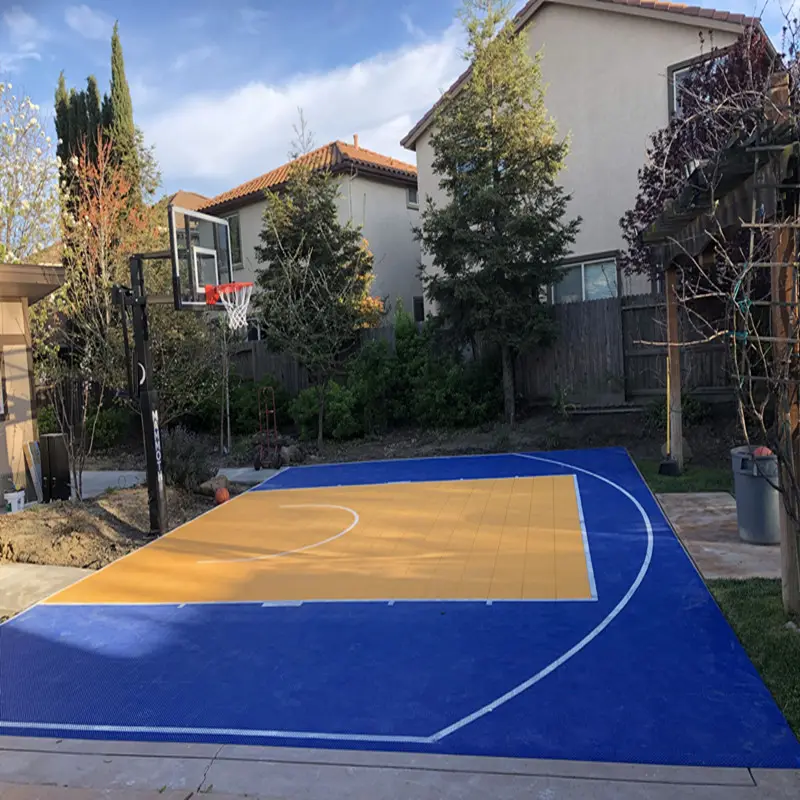 Piso de cancha de baloncesto 3x3 para exteriores estándar, construcción de cancha de baloncesto de medio bacyard