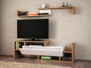Özel lüks sunta rüya Tv ünitesi beyaz-Turkiye en çok satan ceviz - Product Image 2