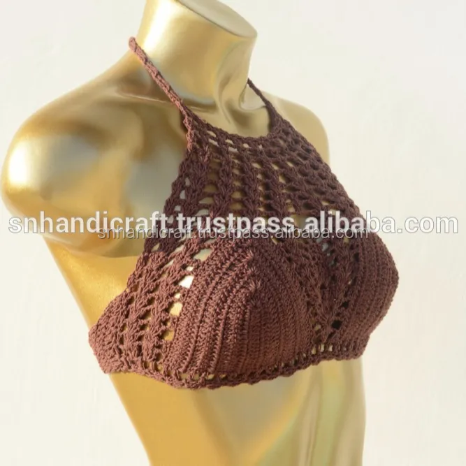 Crochet Tricot Culture Soutien-Gorge Dos Nu Chemisier Plage Haut de Bikini