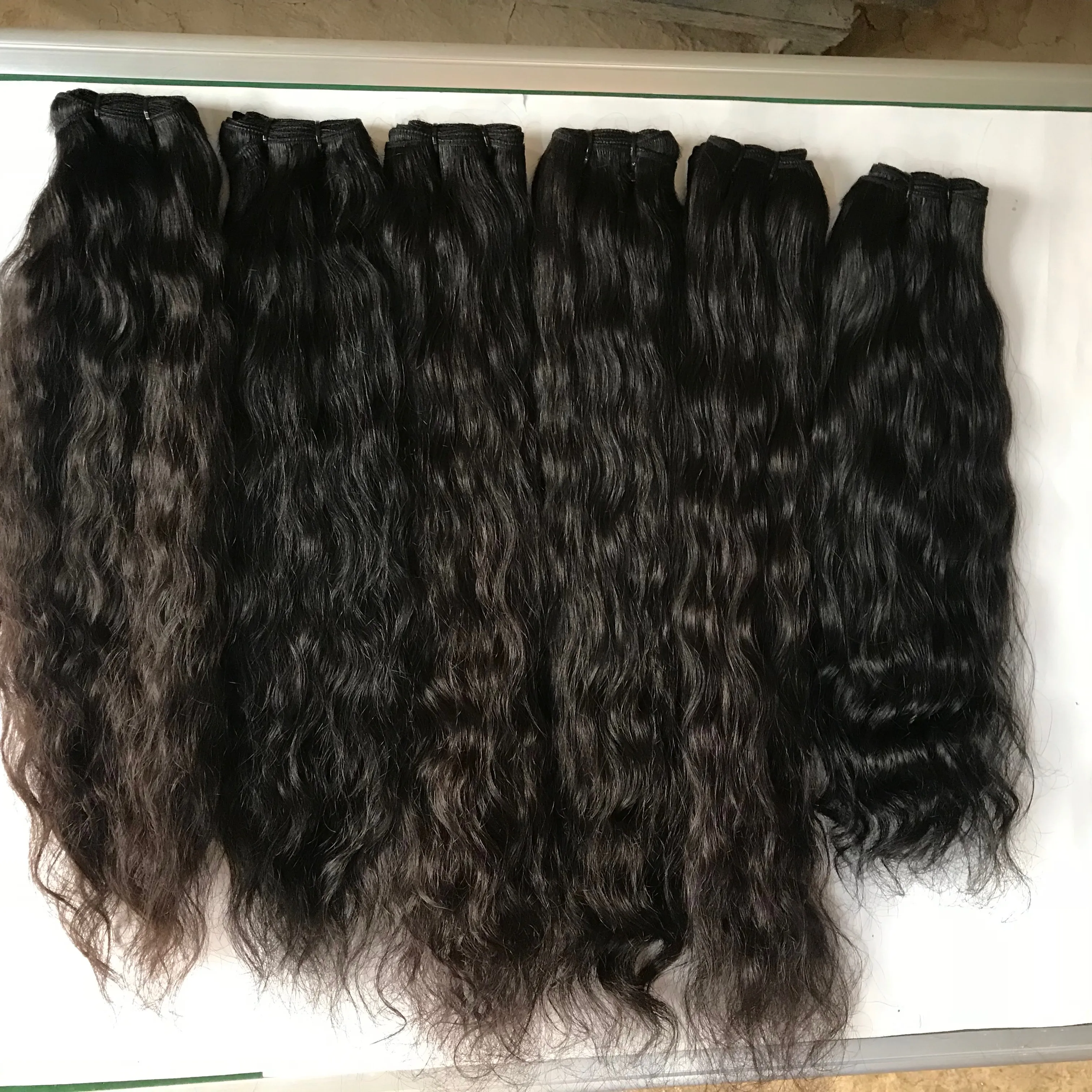 Extension de cheveux bruts indiens non traités 100%, tissage de cuticules, extension naturelle du temple, vente en gros, cheveux vierges indiens