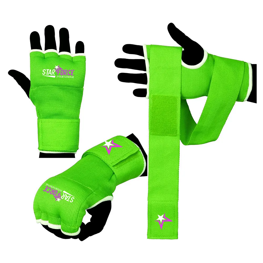 SFI mano interior de guantes MMA boxeo muñeca lucha par de artículos deportivos de boxeo de artes marciales y MMA equipo de protección verde