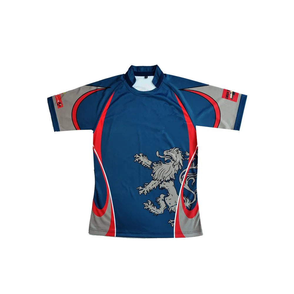 Moda personalizado toda a impressão do sublimation rugby jersey e shorts