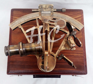 Sale for <strong>Henry</strong> Barrow &amp; Co. London 8&quot; Brass Ship Sextant German Sextant With Hardwood Box Handmade Brass Sextant CHSEX10045