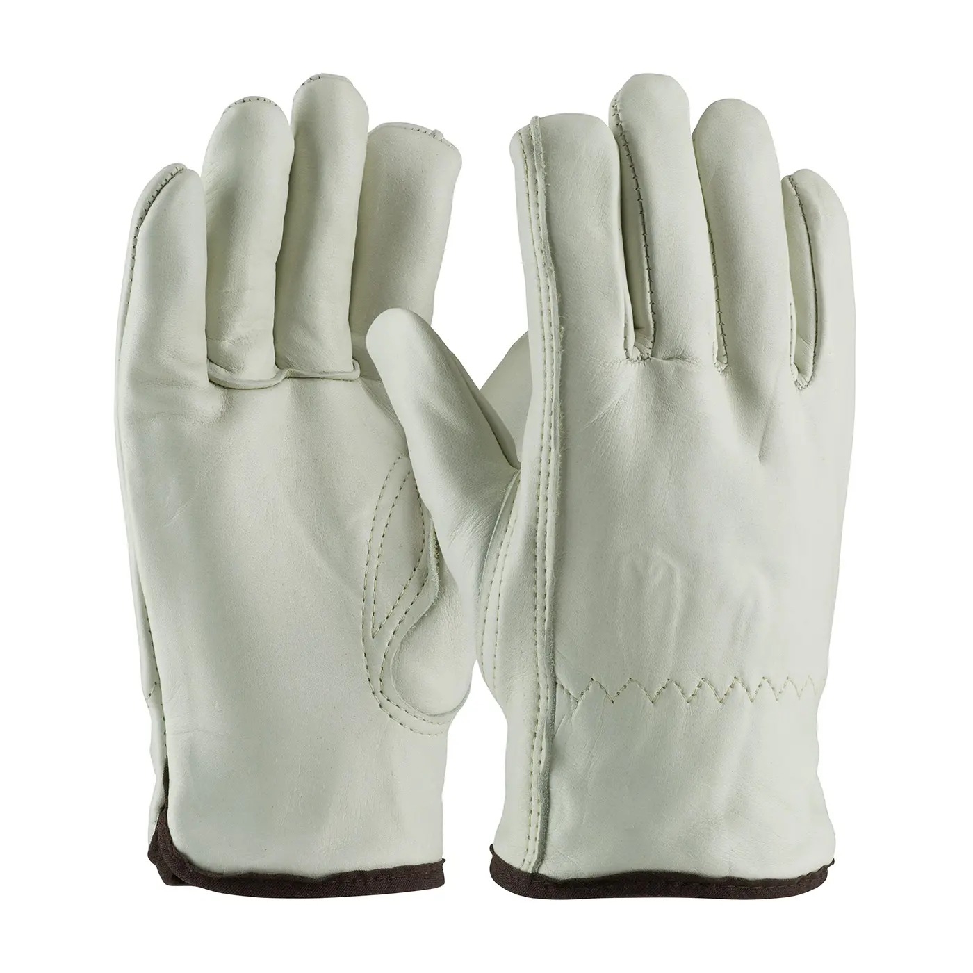 Guantes de conducción de cuero de grano de cabra, forro polar resistente al frío, protección Industrial y de seguridad, certificado CE CATll