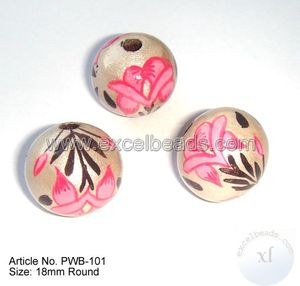 Wooden <strong>Beads</strong> Hand Painted Wooden <strong>Beads</strong> 16mm <strong>18mm</strong> and Assorted Sizes and Shapes for Decoration - Product Image 3
