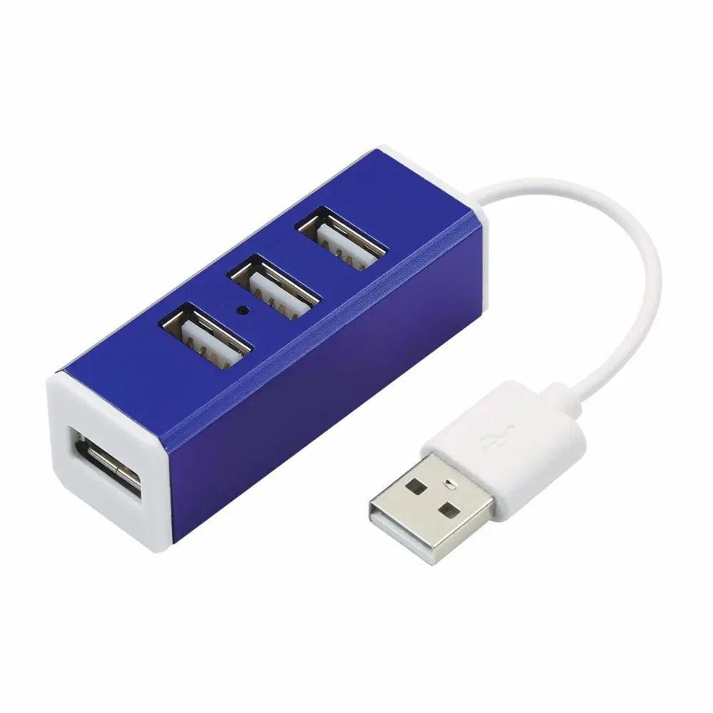 Hub usb de alumínio de 4 portas-tem 4 hubs usb de alta velocidade, 2.0 interface e vem com seu logotipo