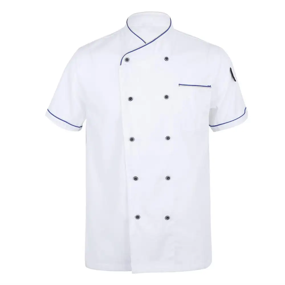 Cappotto/giacche da cuoco Unisex in poliestere bianco da ristorante