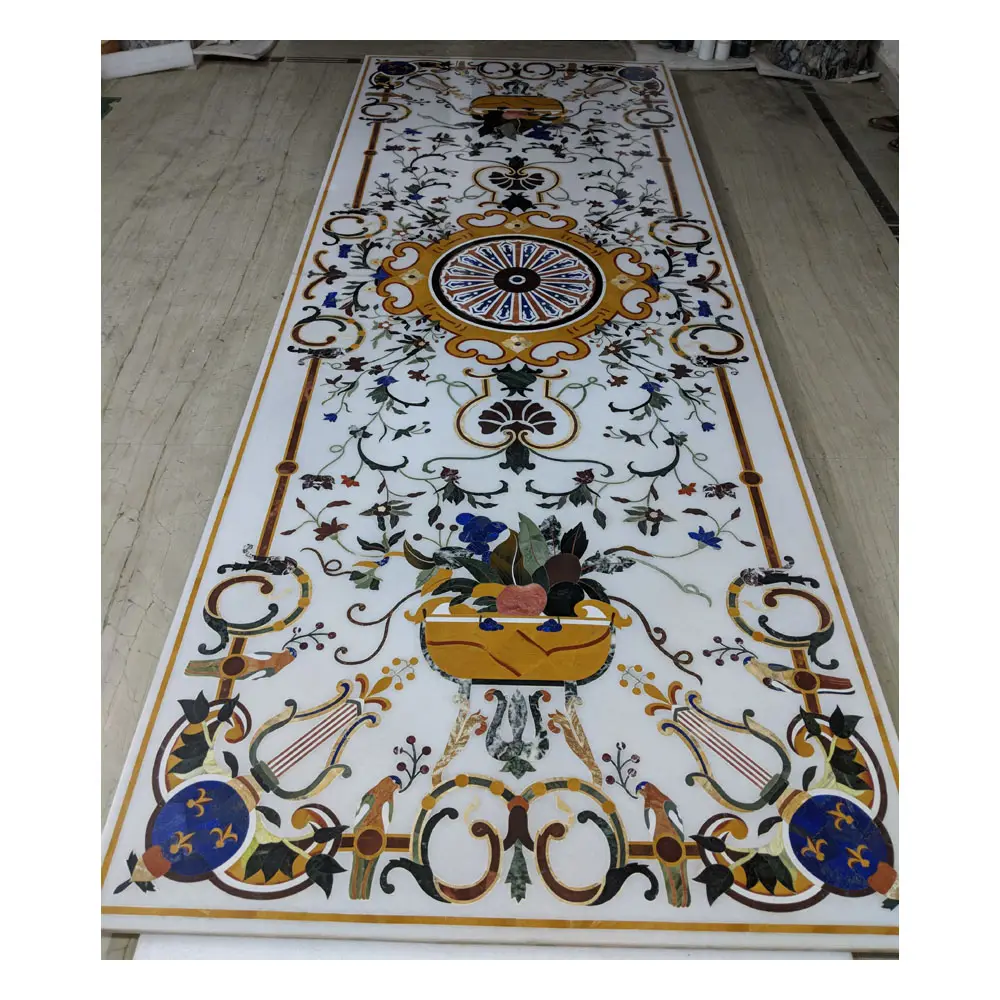 Rectangular Marble Inlay Dinning Table Tops