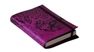 Pink Tree Embossed Handmade 100% Genuine Leather Journal Spell Book Of Shadows <strong>A5</strong> <strong>Notebook</strong> &amp; Sketch Book Diary <strong>With</strong> <strong>Elastic</strong> Band - Product Image 4