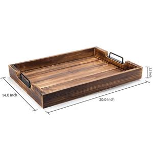 Wholesale Wood Serving <strong>Tray</strong> with <strong>Metal</strong> Handle From Vietnam