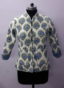 מעצב Kantha מעיל אינדו מערבי כותנה מעיל-חורף ללבוש Kantha רקמת מעיל-Boho אופנה-אירופאי סגנון מעיל