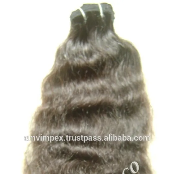 Natural wavy remy human hair weaving.8" up 40" temple human hair weaving