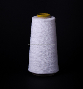 Eco-Friendly NE 5s-10s Recycled Polycotton GRS Certified Bleach White Knitting Gloves Fashion Accessory Made Sustainable Yarn - Product Image 1